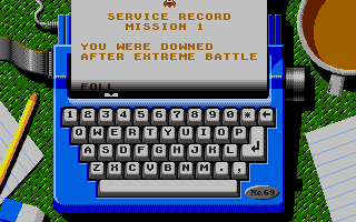 Firehawk (Atari ST) screenshot: Game Over sequence