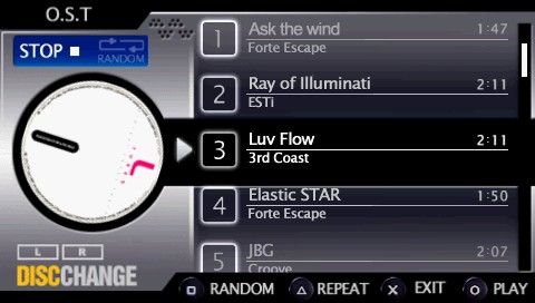 DJMax Portable (PSP) screenshot: Using the game as audio player
