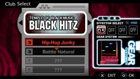DJMax Portable (PSP) screenshot: In club mode you may group unlocked music tracks however you wish