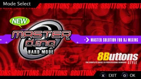 DJMax Portable (PSP) screenshot: Selecting hard mode - 8 buttons