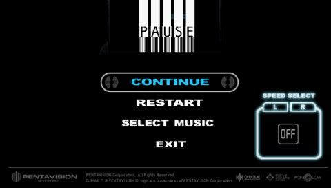 DJMax Portable (PSP) screenshot: In-game options