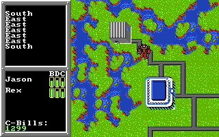 BattleTech: The Crescent Hawk's Inception (DOS) screenshot: A town near the water.