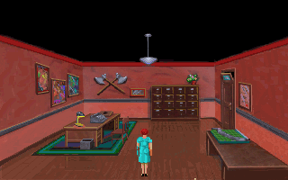 The Dagger of Amon Ra (DOS) screenshot: An office