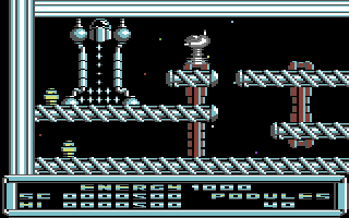 Psi-Droid (Commodore 64) screenshot: A transporter