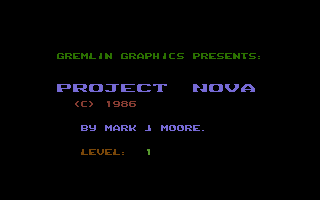 Project Nova (Commodore 16, Plus/4) screenshot: Title Screen.