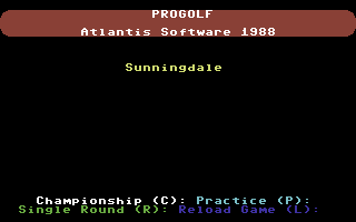 Pro Golf (Commodore 64) screenshot: Options.