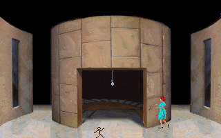The Dagger of Amon Ra (DOS) screenshot: Down we go into the basement!