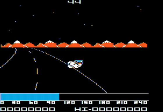 Formula I Racer (Apple II) screenshot: Crashed