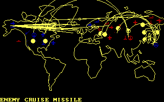Global Thermonuclear War (DOS) screenshot: Alaskan bomber base is targeted