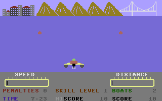 Sports 4 (Commodore 16, Plus/4) screenshot: Speedboat Grand Prix