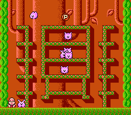 Don Doko Don (NES) screenshot: Killed by bunny rabbits
