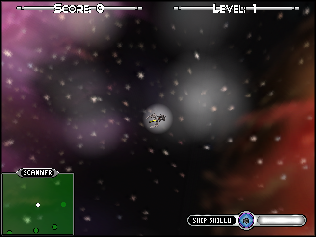 Stellar Shard (Browser) screenshot: The start of the game.
