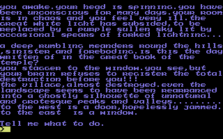 Pilgrim (Commodore 64) screenshot: Start of your quest.