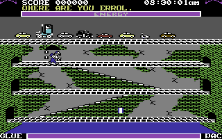 Roland's Ratrace (Commodore 64) screenshot: Let's go to work.