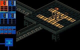 Syndicate (Amiga) screenshot: Some missions look like they are on the oil rigs.