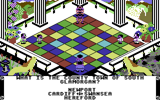 Powerplay: The Game of the Gods (Commodore 64) screenshot: The answer?