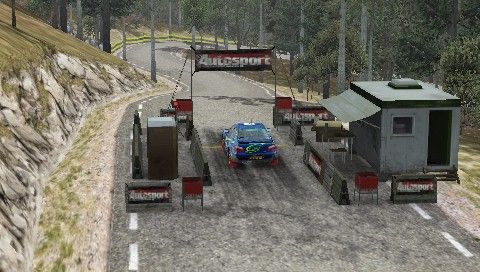 Colin McRae Rally 2005 Plus (PSP) screenshot: Preparing for the start of the race