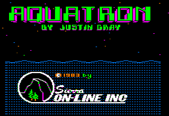Aquatron (Apple II) screenshot: Aquatron title screen