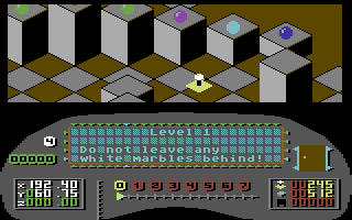 Pile-Up! (Commodore 64) screenshot: Collected a white sphere.