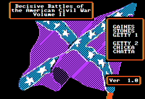 Decisive Battles of the American Civil War, Vol. 2 (Apple II) screenshot: Scenario Selection