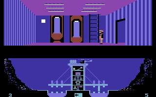 Pneumatic Hammers (Commodore 64) screenshot: Exploring the base.