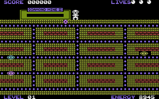 Diamond Mine II (Commodore 16, Plus/4) screenshot: The mine to explore.