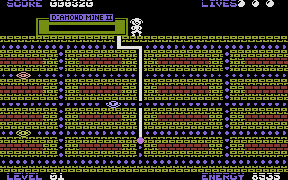 Diamond Mine II (Commodore 16, Plus/4) screenshot: Watch your hose doesn't get touched.