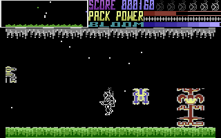Petals of Doom (Commodore 16, Plus/4) screenshot: A plant growing.