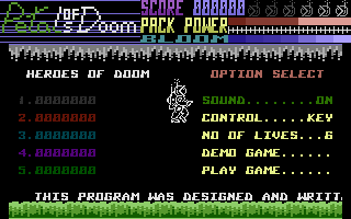 Petals of Doom (Commodore 16, Plus/4) screenshot: Title Screen.