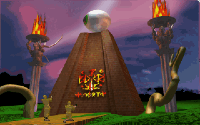 Privateer: Righteous Fire (DOS) screenshot: Creepy Church of Man altar