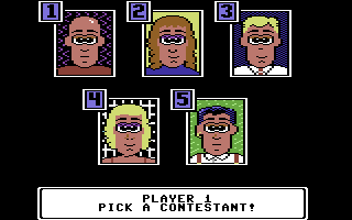 Pub Trivia Simulator (Commodore 64) screenshot: Contestant Selection.
