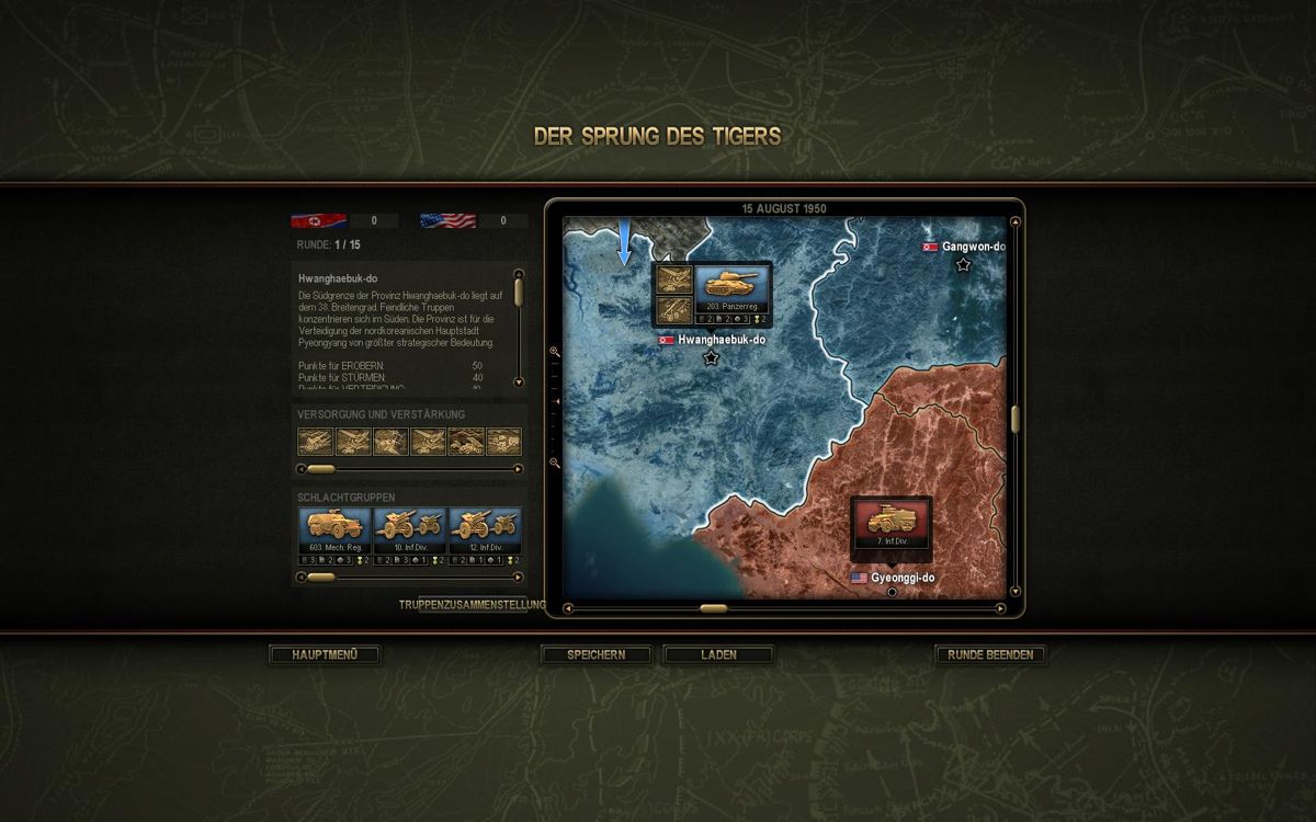 Theatre of War 3: Korea (Windows) screenshot: Strategic Mode