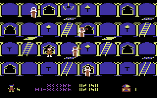 Jinn Genie: Arabia Mania (Commodore 64) screenshot: Lighting the torches.