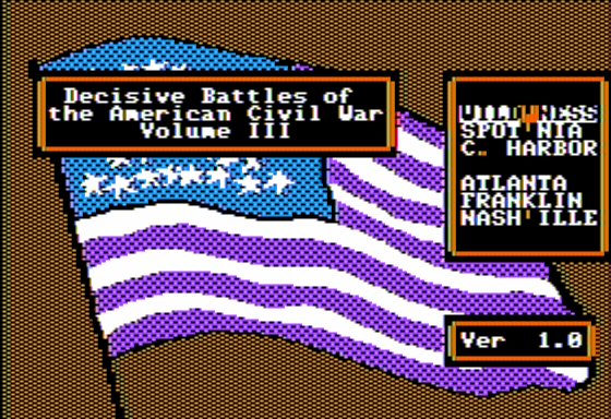 Decisive Battles of the American Civil War, Vol. 3 (Apple II) screenshot: Choose a Scenario