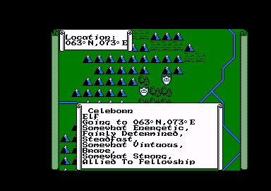 J.R.R. Tolkien's War in Middle Earth (Amstrad CPC) screenshot: This is Celeborn the Elf.