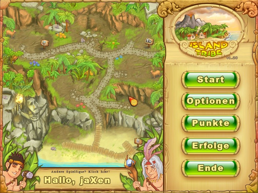 Island Tribe (Windows) screenshot: Title screen / main menu