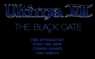 Ultima VII: The Black Gate (DOS) screenshot: Main menu