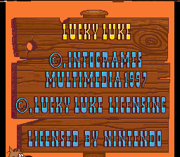Lucky Luke (SNES) screenshot: License Information