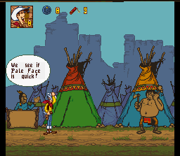 Lucky Luke (SNES) screenshot: Another Duel with tough Indian...