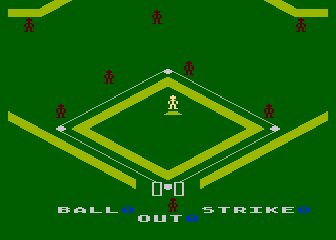 Baseball (Atari 8-bit) screenshot: Game On