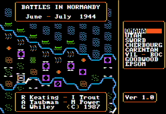 Screenshot of Battles in Normandy (Apple II, 1987) - MobyGames