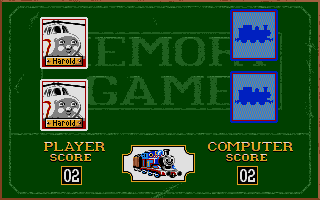 Thomas the Tank Engine & Friends (Atari ST) screenshot: I would not believe it is possible to beat a computer on Memory -- but it is programmed to false pick very often
