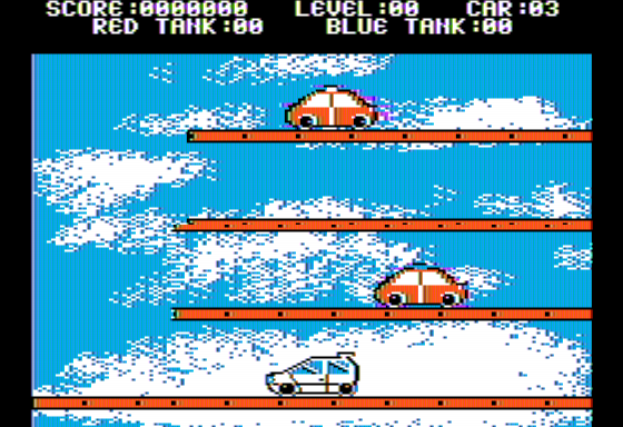Cross City (Apple II) screenshot: Multiple Cars