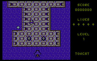 Tomcat (Commodore 16, Plus/4) screenshot: Let's go blasting.