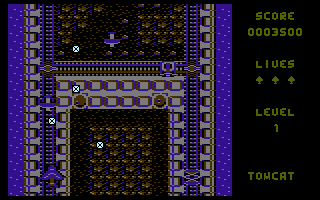 Tomcat (Commodore 16, Plus/4) screenshot: Waves of enemies.