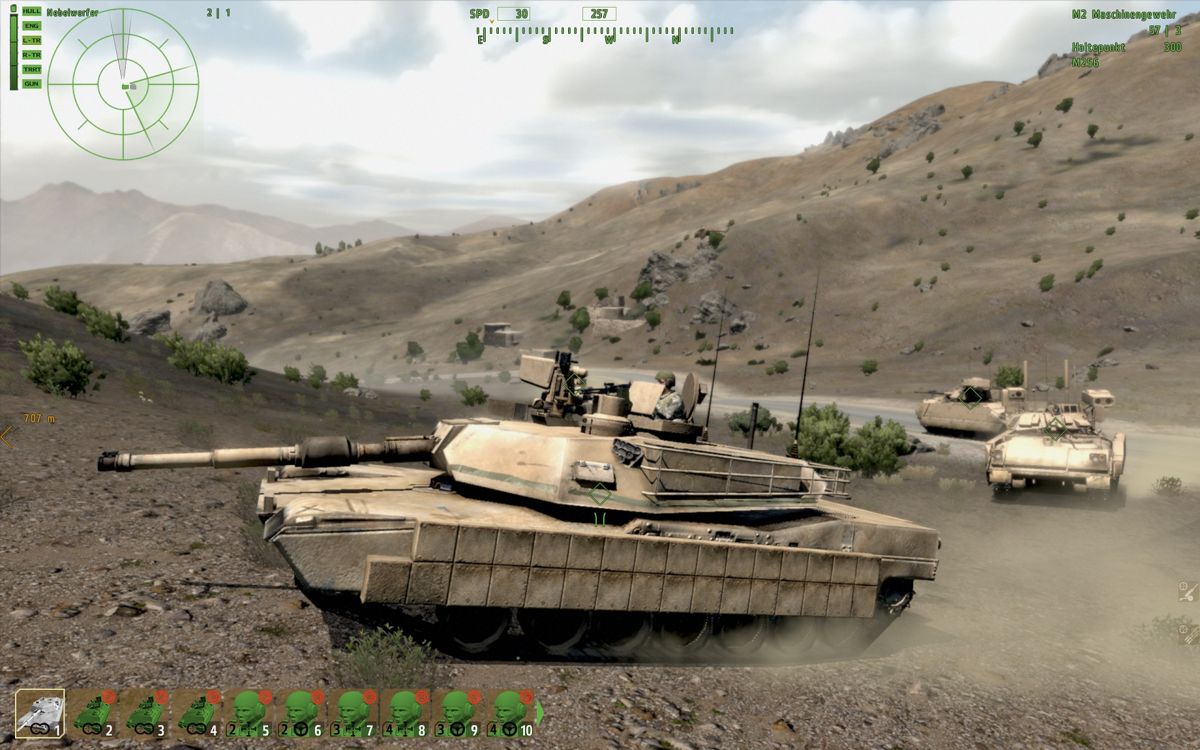 Arma II: Operation Arrowhead (Windows) screenshot: In this mission you've to order around a full squad of tanks - not an easy task!