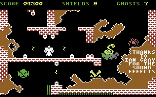 Wheres My Bones? (Commodore 64) screenshot: Getting deeper underground.