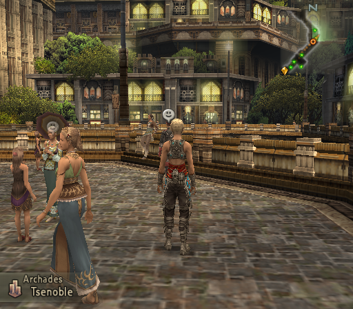 Final Fantasy XII (PlayStation 2) screenshot: The bustling city of Archades. It is really big, with several districts comprising a monumental whole