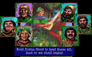 Conquests of the Longbow: The Legend of Robin Hood (DOS) screenshot: Our cast of characters