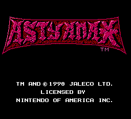 Astyanax (NES) screenshot: The title screen.